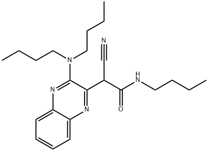 N-butyl-2-cyano-2-[3-(dibutylamino)quinoxalin-2-yl]acetamide Structural