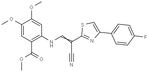 methyl 2-[[(E)-2-cyano-2-[4-(4-fluorophenyl)-1,3-thiazol-2-yl]ethenyl]amino]-4,5-dimethoxybenzoate Structural