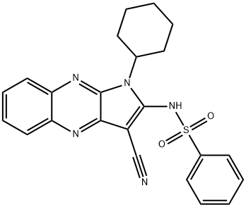 N-(3-cyano-1-cyclohexylpyrrolo[3,2-b]quinoxalin-2-yl)benzenesulfonamide Structural