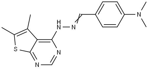 N-[(E)-[4-(dimethylamino)phenyl]methylideneamino]-5,6-dimethylthieno[2,3-d]pyrimidin-4-amine Structural