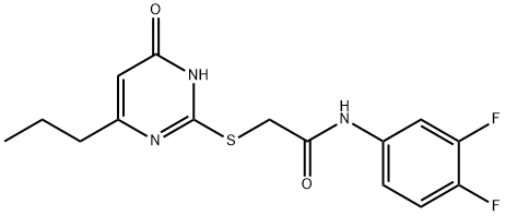 N-(3,4-difluorophenyl)-2-[(4-oxo-6-propyl-1H-pyrimidin-2-yl)sulfanyl]acetamide Structural