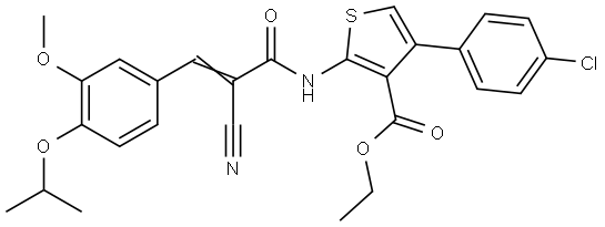 ethyl 4-(4-chlorophenyl)-2-[[(E)-2-cyano-3-(3-methoxy-4-propan-2-yloxyphenyl)prop-2-enoyl]amino]thiophene-3-carboxylate Structural