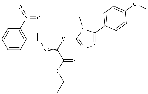 ethyl (2E)-2-[[5-(4-methoxyphenyl)-4-methyl-1,2,4-triazol-3-yl]sulfanyl]-2-[(2-nitrophenyl)hydrazinylidene]acetate Structural