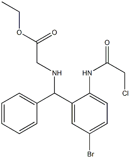 ethyl 2-[[[5-bromo-2-[(2-chloroacetyl)amino]phenyl]-phenylmethyl]amino]acetate Structural