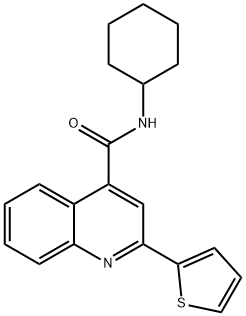 N-cyclohexyl-2-thiophen-2-ylquinoline-4-carboxamide Structural