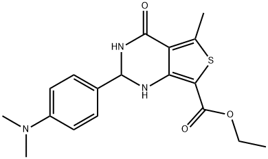 ethyl 2-[4-(dimethylamino)phenyl]-5-methyl-4-oxo-2,3-dihydro-1H-thieno[3,4-d]pyrimidine-7-carboxylate Structural