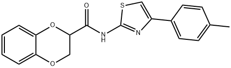 N-[4-(4-methylphenyl)-1,3-thiazol-2-yl]-2,3-dihydro-1,4-benzodioxine-3-carboxamide Structural