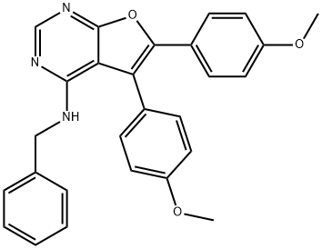N-benzyl-5,6-bis(4-methoxyphenyl)furo[2,3-d]pyrimidin-4-amine Structural