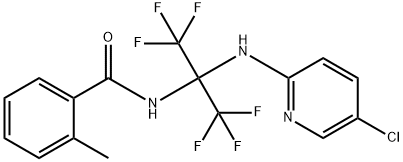 N-[2-[(5-chloropyridin-2-yl)amino]-1,1,1,3,3,3-hexafluoropropan-2-yl]-2-methylbenzamide Structural