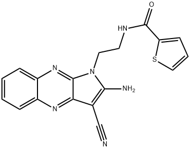 N-[2-(2-amino-3-cyanopyrrolo[3,2-b]quinoxalin-1-yl)ethyl]thiophene-2-carboxamide Structural