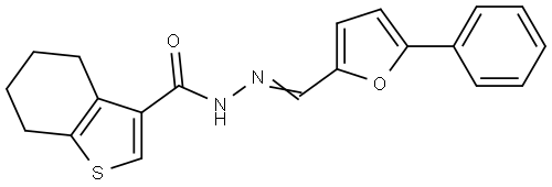 N-[(E)-(5-phenylfuran-2-yl)methylideneamino]-4,5,6,7-tetrahydro-1-benzothiophene-3-carboxamide Structural