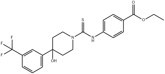 ethyl 4-[[4-hydroxy-4-[3-(trifluoromethyl)phenyl]piperidine-1-carbothioyl]amino]benzoate Structural