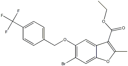 ethyl 6-bromo-2-methyl-5-[[4-(trifluoromethyl)phenyl]methoxy]-1-benzofuran-3-carboxylate Structural