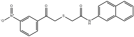 N-naphthalen-2-yl-2-[2-(3-nitrophenyl)-2-oxoethyl]sulfanylacetamide Structural