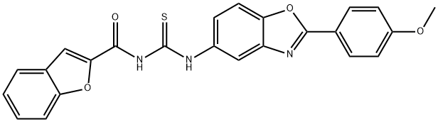 N-[[2-(4-methoxyphenyl)-1,3-benzoxazol-5-yl]carbamothioyl]-1-benzofuran-2-carboxamide Structural