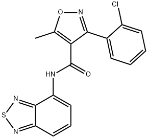 N-(2,1,3-benzothiadiazol-4-yl)-3-(2-chlorophenyl)-5-methyl-1,2-oxazole-4-carboxamide Structural