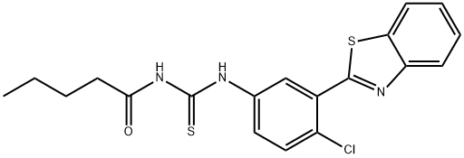 N-[[3-(1,3-benzothiazol-2-yl)-4-chlorophenyl]carbamothioyl]pentanamide Structural
