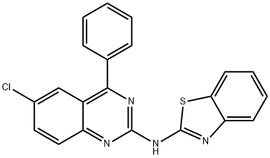 N-(6-chloro-4-phenylquinazolin-2-yl)-1,3-benzothiazol-2-amine Structural