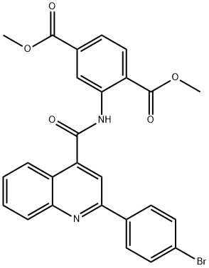 dimethyl 2-[[2-(4-bromophenyl)quinoline-4-carbonyl]amino]benzene-1,4-dicarboxylate Structural