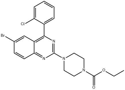 ethyl 4-[6-bromo-4-(2-chlorophenyl)quinazolin-2-yl]piperazine-1-carboxylate Structural