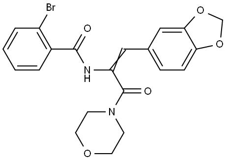 N-[(Z)-1-(1,3-benzodioxol-5-yl)-3-morpholin-4-yl-3-oxoprop-1-en-2-yl]-2-bromobenzamide Structural