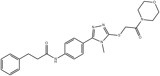 N-[4-[4-methyl-5-(2-morpholin-4-yl-2-oxoethyl)sulfanyl-1,2,4-triazol-3-yl]phenyl]-3-phenylpropanamide Structural
