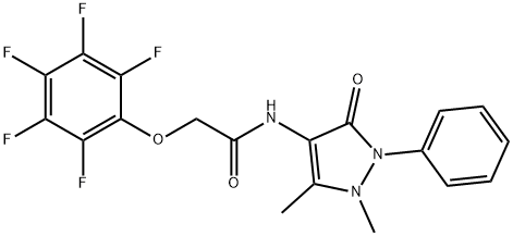 N-(1,5-dimethyl-3-oxo-2-phenylpyrazol-4-yl)-2-(2,3,4,5,6-pentafluorophenoxy)acetamide Structural