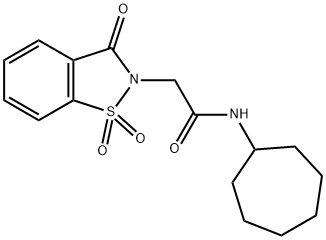 N-cycloheptyl-2-(1,1,3-trioxo-1,2-benzothiazol-2-yl)acetamide Structural