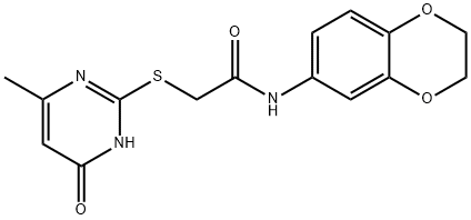 N-(2,3-dihydro-1,4-benzodioxin-6-yl)-2-[(6-methyl-4-oxo-1H-pyrimidin-2-yl)sulfanyl]acetamide Structural