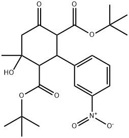 ditert-butyl 4-hydroxy-4-methyl-2-(3-nitrophenyl)-6-oxocyclohexane-1,3-dicarboxylate Structural