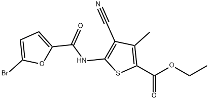 ethyl 5-[(5-bromofuran-2-carbonyl)amino]-4-cyano-3-methylthiophene-2-carboxylate Structural