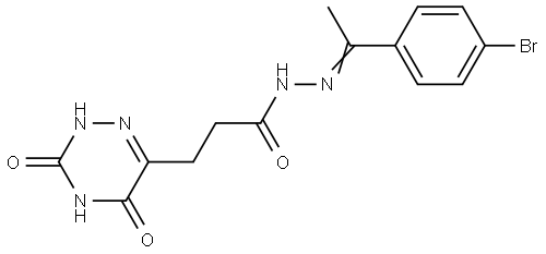 N-[(Z)-1-(4-bromophenyl)ethylideneamino]-3-(3,5-dioxo-2H-1,2,4-triazin-6-yl)propanamide Structural