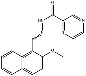 N-[(E)-(2-methoxynaphthalen-1-yl)methylideneamino]pyrazine-2-carboxamide Structural