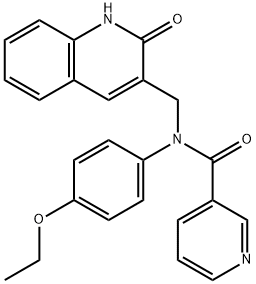 N-(4-ethoxyphenyl)-N-[(2-oxo-1H-quinolin-3-yl)methyl]pyridine-3-carboxamide Structural