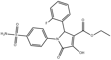 ethyl 2-(2-fluorophenyl)-4-hydroxy-5-oxo-1-(4-sulfamoylphenyl)-2H-pyrrole-3-carboxylate Structural