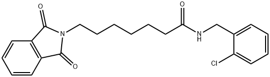 N-[(2-chlorophenyl)methyl]-7-(1,3-dioxoisoindol-2-yl)heptanamide Structural