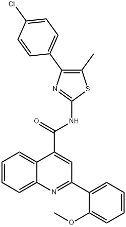 N-[4-(4-chlorophenyl)-5-methyl-1,3-thiazol-2-yl]-2-(2-methoxyphenyl)quinoline-4-carboxamide Structural