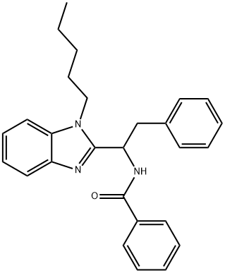 N-[1-(1-pentylbenzimidazol-2-yl)-2-phenylethyl]benzamide Structural