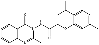 N-(2-methyl-4-oxoquinazolin-3-yl)-2-(5-methyl-2-propan-2-ylphenoxy)acetamide Structural
