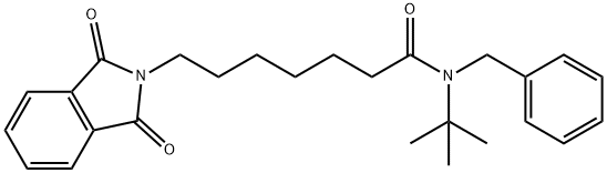 N-benzyl-N-tert-butyl-7-(1,3-dioxoisoindol-2-yl)heptanamide Structural