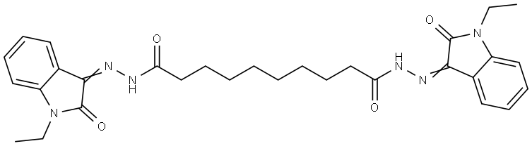 N,N'-bis[(Z)-(1-ethyl-2-oxoindol-3-ylidene)amino]decanediamide Structural