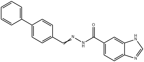N-[(E)-(4-phenylphenyl)methylideneamino]-3H-benzimidazole-5-carboxamide Structural