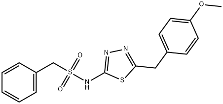 N-[5-[(4-methoxyphenyl)methyl]-1,3,4-thiadiazol-2-yl]-1-phenylmethanesulfonamide Structural