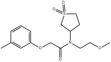 N-(1,1-dioxothiolan-3-yl)-N-(2-methoxyethyl)-2-(3-methylphenoxy)acetamide Structural