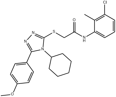 N-(3-chloro-2-methylphenyl)-2-[[4-cyclohexyl-5-(4-methoxyphenyl)-1,2,4-triazol-3-yl]sulfanyl]acetamide Structural