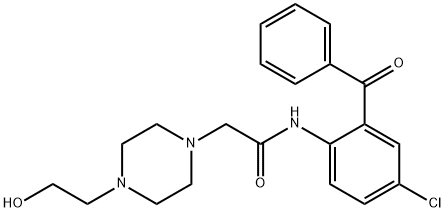 N-(2-benzoyl-4-chlorophenyl)-2-[4-(2-hydroxyethyl)piperazin-1-yl]acetamide Structural