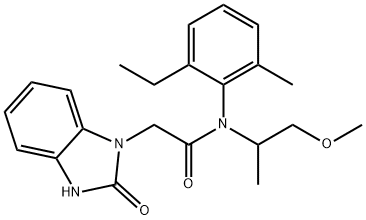 N-(2-ethyl-6-methylphenyl)-N-(1-methoxypropan-2-yl)-2-(2-oxo-3H-benzimidazol-1-yl)acetamide Structural