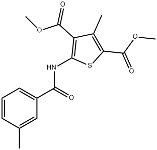 dimethyl 3-methyl-5-[(3-methylbenzoyl)amino]thiophene-2,4-dicarboxylate Structural