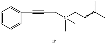 dimethyl-(3-methylbut-2-enyl)-(3-phenylprop-2-ynyl)azanium chloride Structural