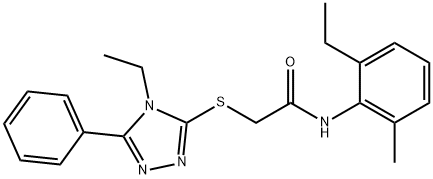 N-(2-ethyl-6-methylphenyl)-2-[(4-ethyl-5-phenyl-1,2,4-triazol-3-yl)sulfanyl]acetamide Structural